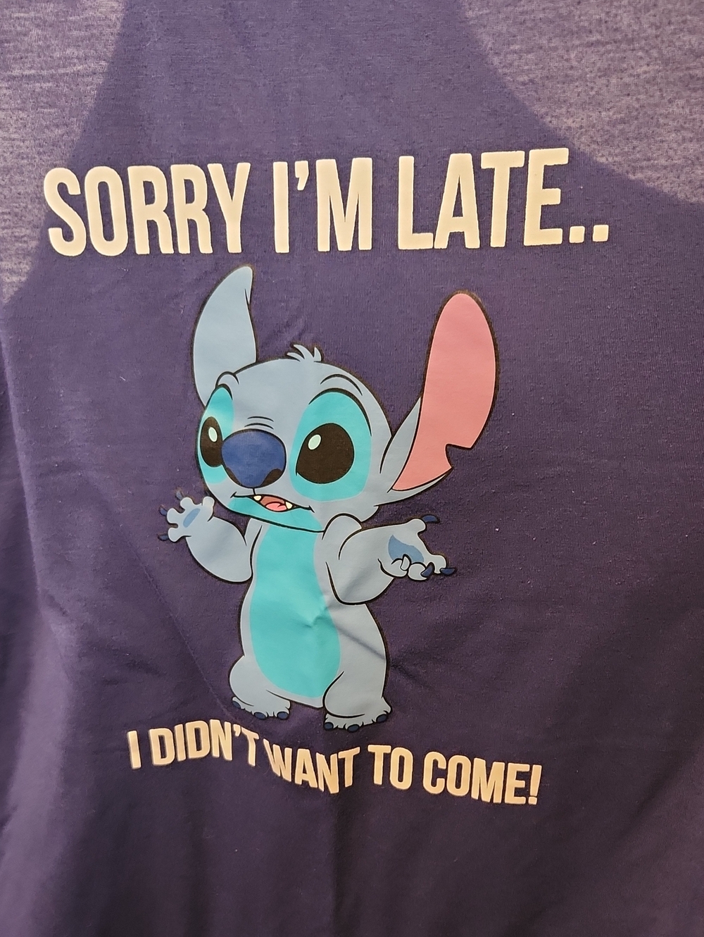 Disney Purple Kids Tee with Stitch Graphic and Pink/Blue Accents
